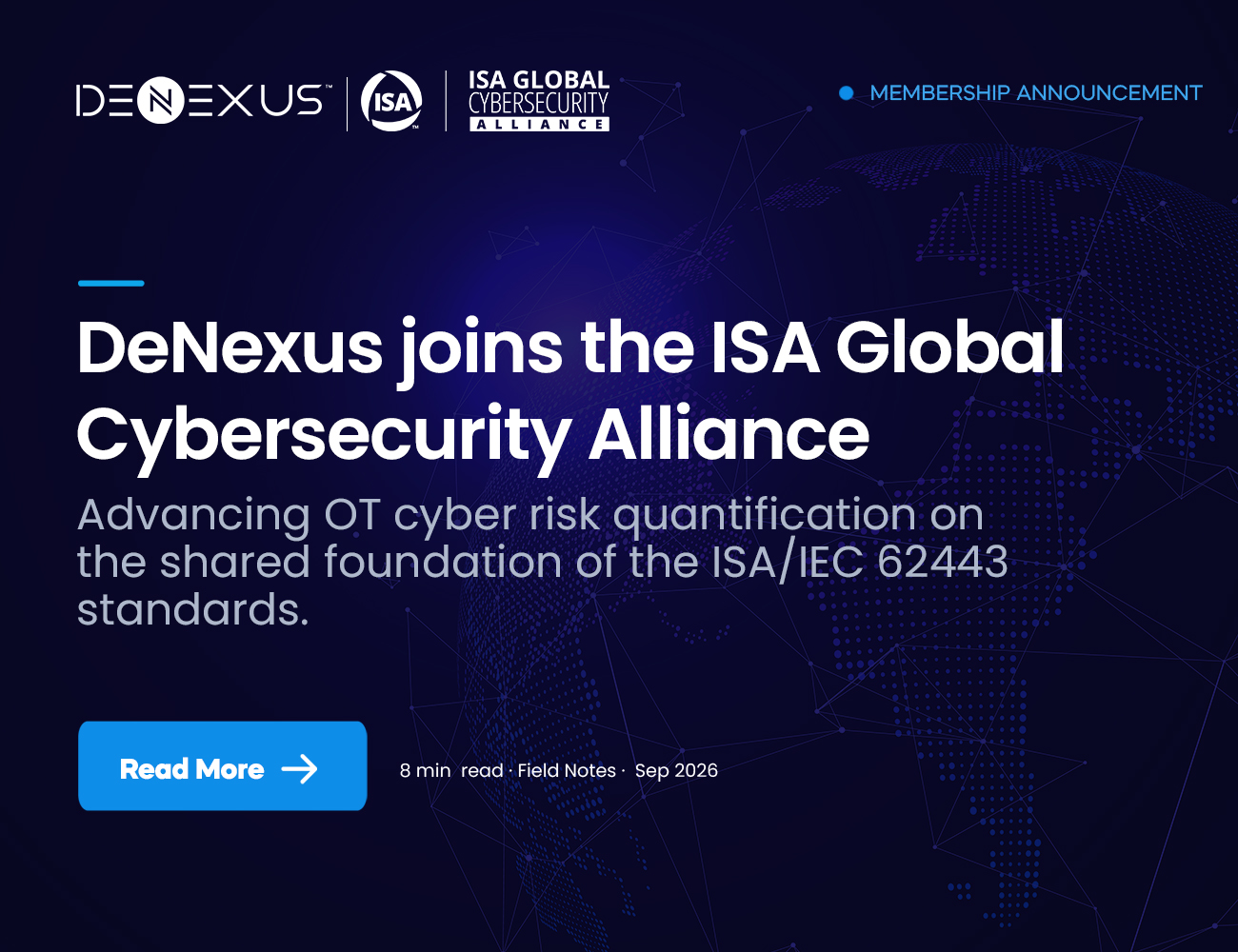 DeNexus Joins the ISA Global Cybersecurity Alliance (ISAGCA)
